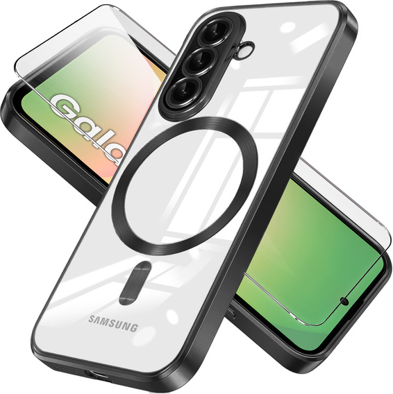 Etui do Samsung Galaxy A56 5G, Electro MagSafe, czarne + Szkło na ekran