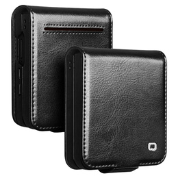 Skórzane etui portfelowe czarne do Samsung Galaxy Z Flip7