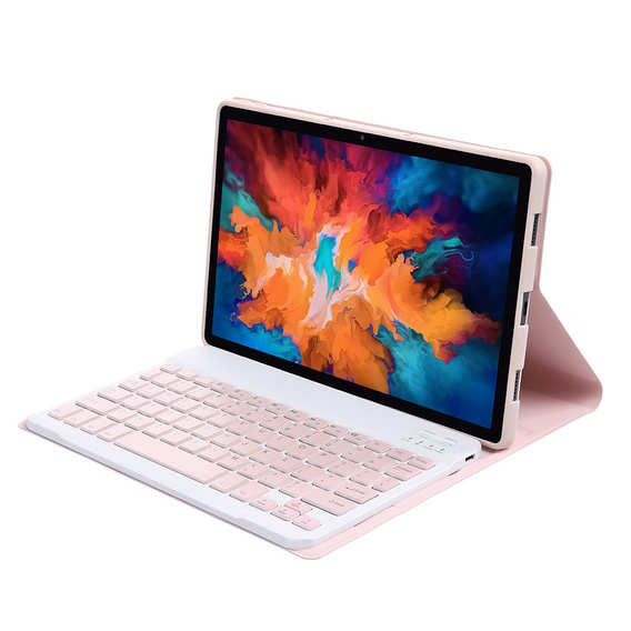 Etui z klawiaturą do Lenovo Tab P11 J606F / P11 5G J607Z, różowe rose gold