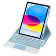Etui z klawiaturą do iPad 11" 2025 A16 (11 gen.) / iPad 10.9" 2022 (10 gen.), Rotary 360° Leather Touchpad, jasnoniebieskie
