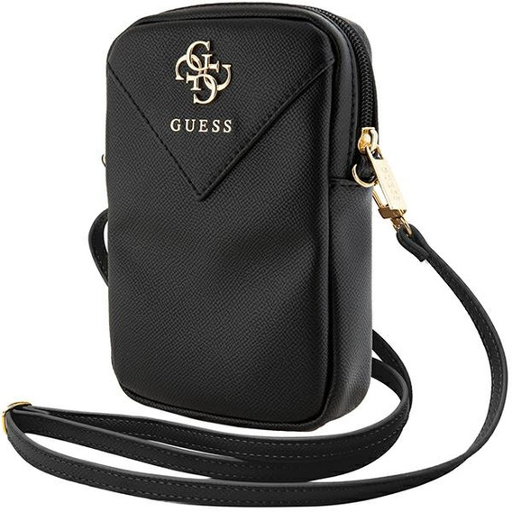 Torebka na telefon Guess Zip Leather Triangle 4G