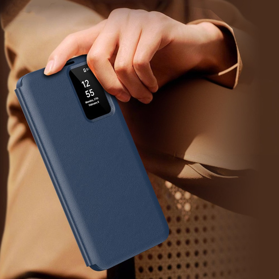 Etui z klapką do Samsung Galaxy S25+ Plus, Smart View Wallet, niebieskie
