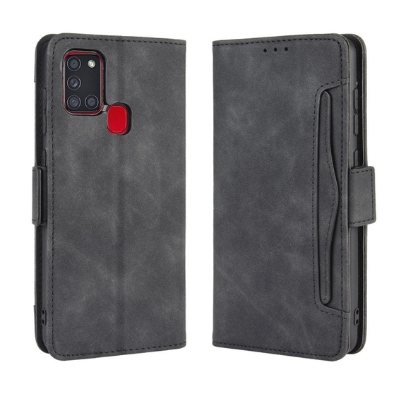 Etui z klapką do Samsung Galaxy A21S, Card Slot, czarne