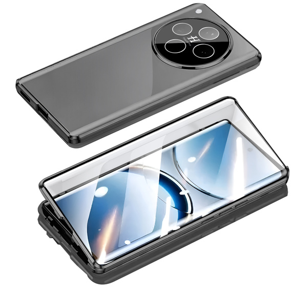 Etui do Oppo Find X8 Pro, Magnetic Dual Glass, czarne