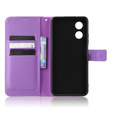Etui z klapką do Oppo A17, Wallet Smart Magnet, fioletowe