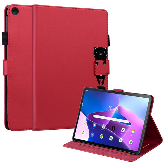 Etui do Lenovo Tab M10 Plus 10.6 Gen 3, z klapką, animal, czerwone