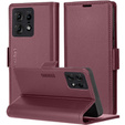 Etui do Motorola Edge 50 Pro, ERBORD Glossy Litchi, portfel z klapką, czerwone