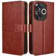 Etui z klapką do Xiaomi Poco F6, Crazy Horse Wallet, brązowe