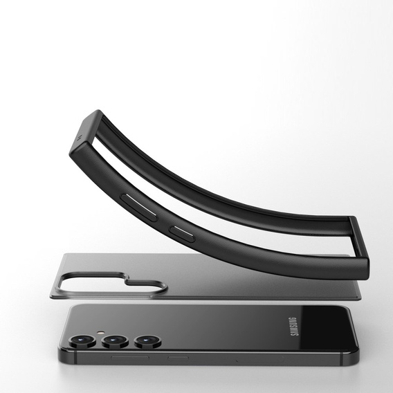 Etui do Samsung Galaxy S24, Fusion Hybrid, z ochroną aparatu, przezroczyste / czarne