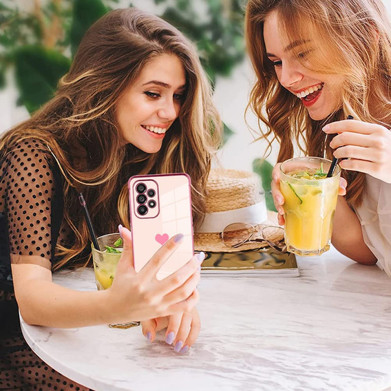 Etui do Samsung Galaxy A53 5G, Electro heart, różowe rose gold