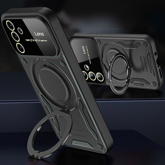 Etui pancerne do Honor Magic 6 Lite 5G, Magnetic Ring, czarne