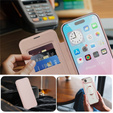 Etui z klapką do iPhone Air, RFID Wallet MagSafe z ochroną aparatu, różowe