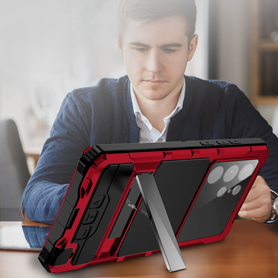 Etui do Samsung Galaxy S23 Ultra, R-JUST, pancerne, czerwone