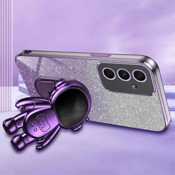 Etui do Samsung Galaxy A55 5G, Glitter Astronaut, fioletowe