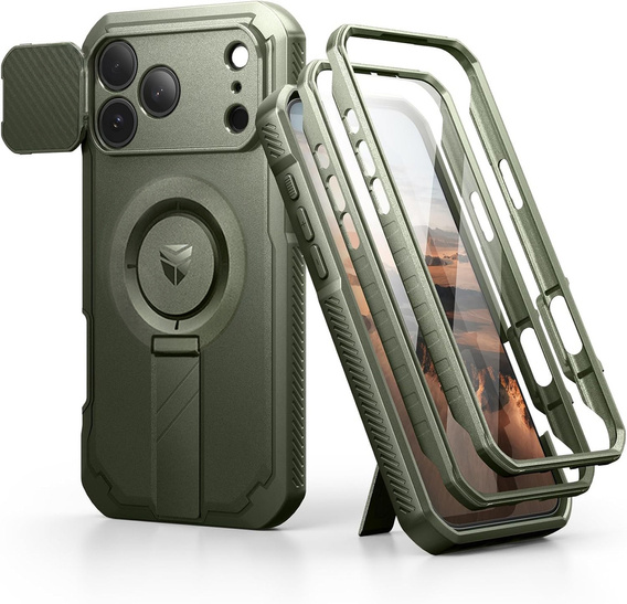 Etui Dexnor pancerne z podstawką i przesłoną aparatu, do MagSafe do iPhone 17 Pro Max