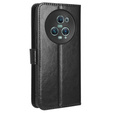 Etui z klapką do Honor Magic 5 Pro, Crazy Horse Wallet, czarne