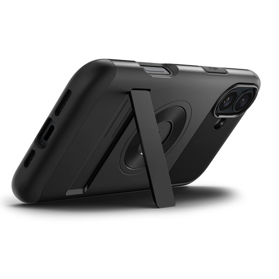 Etui Spigen do iPhone 16, Slim Armor MagSafe, Czarne + Szkło Hartowane 9H