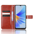 Etui z klapką do Oppo A17, Crazy Horse Wallet, brązowe