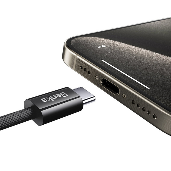 BENKS Kabel Type-C do Lightning 27W / 3A 100cm, czarny