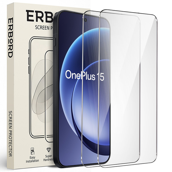 2x Szkło Hartowane ERBORD 9H Hard Glass do OnePlus 15