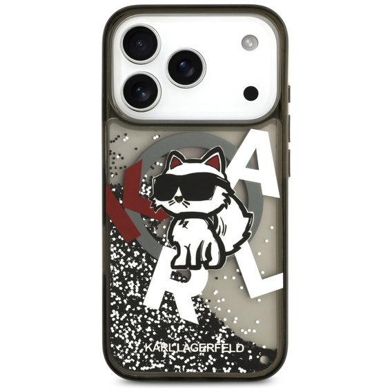 Etui Karl Lagerfeld Liquid Glitter Choupette MagSafe do iPhone 17 Pro Max