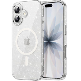 Etui do iPhone 17, do MagSafe, brokat, przezroczyste