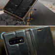 Etui z klapką CASEME do Samsung Galaxy S10+ Plus, Waxy Textured, kawowe