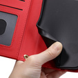 Etui z klapką do iPhone 16 Pro Max, Rhombus Crossbody Leather, czerwone