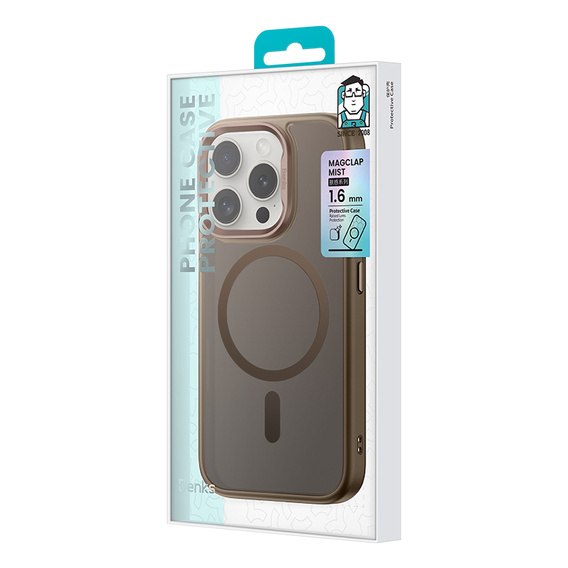 Etui BENKS do iPhone 16 Pro, Mist Metal Frame, do MagSafe, desert titanium