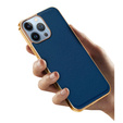 Etui do iPhone 14 Pro, Cowhide Leather, niebieskie