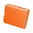 Etui do Motorola Razr 50 Ultra, Slim Leather, ze szkłem, pomarańczowe