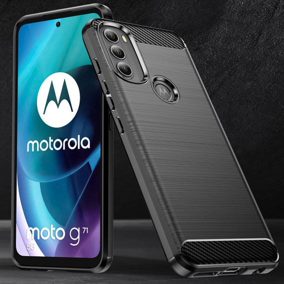 Etui do Motorola Moto G71 5G, Karbon, czarne