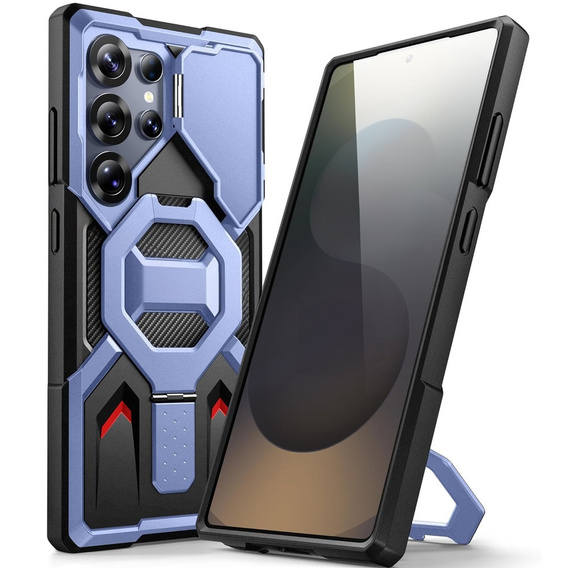 Etui do Samsung Galaxy S25 Ultra, Tongate MECH MagSafe Series, niebieskie + Szkło Hartowane 9H