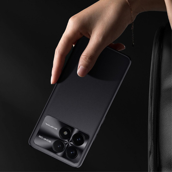 Etui skórzane do Xiaomi Poco F6 Pro, leather hybrid, czarne