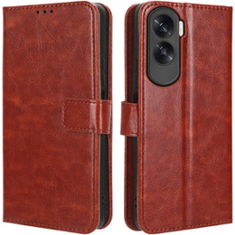 Etui z klapką do Honor 90 Lite 5G, Crazy Horse Wallet, brązowe