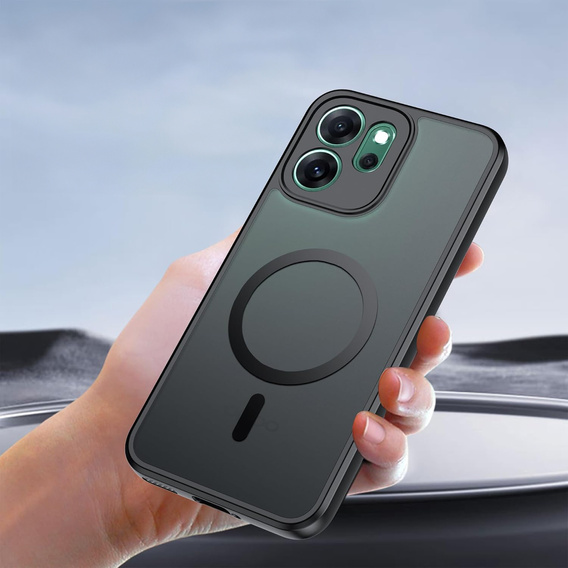 Etui Matt Case do Oppo Reno 14, do MagSafe, półprzezroczyste czarne