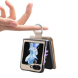 Etui do Samsung Galaxy Z Flip7 FE / Z Flip6, Card Slot Ring Case, beżowe