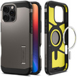 Etui Spigen do iPhone 16 Pro Max, Tough Armor Mag MagSafe, szare + Szkło Hartowane 9H