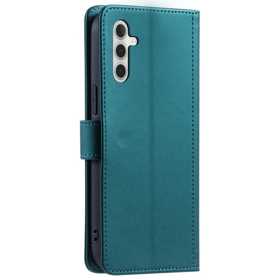 Etui z klapką do Samsung Galaxy A55 5G, Rhombus Crossbody Leather, ciemnozielone
