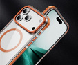 Etui pancerne do MagSafe bezbarwne z pomarańczowymi bokami do iPhone 17 Pro Max