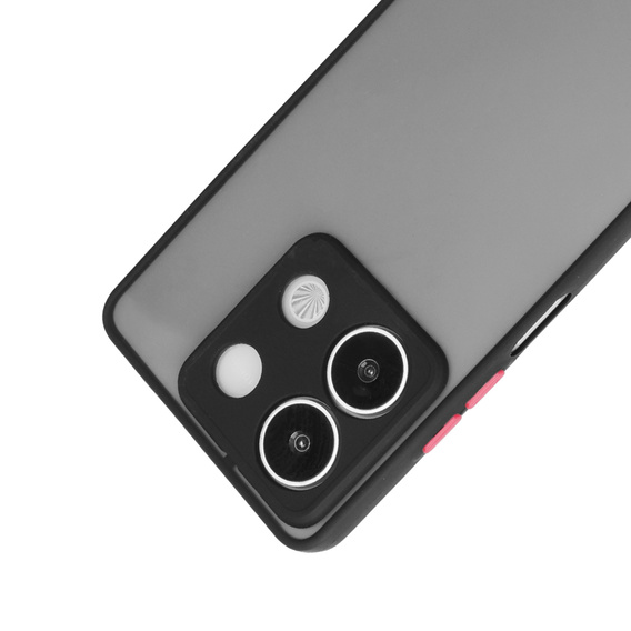 Etui silikonowe do Xiaomi Redmi Note 13 5G, z ochroną aparatu, przezroczyste / czarne + Szkło hartowane 9H