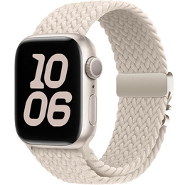 Pleciony Pasek Nylonowy z Klamrą do Apple Watch 1/2/3/4/5/6/7/8/9/10/11/SE Ultra 1/2/3 42/44/45/46/49mm – Beżowy