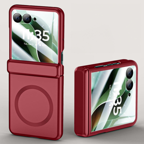 Etui z MagSafe i ochroną zawiasu do Motorola Razr 60 Ultra 5G – czerwone