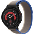 Pasek Nylonowy do Samsung Galaxy Watch 4/5/6 40/42/43/44/45/46/47mm, Szary / Niebieski