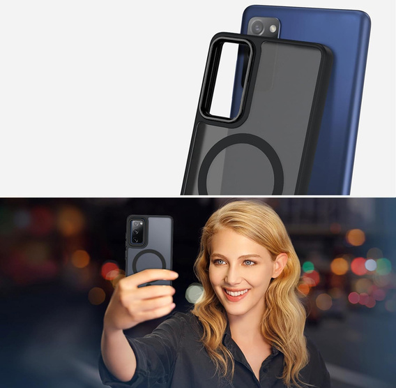 Etui do Samsung Galaxy S20 FE, do MagSafe, ERBORD Matt Case, czarny + Szkło na ekran