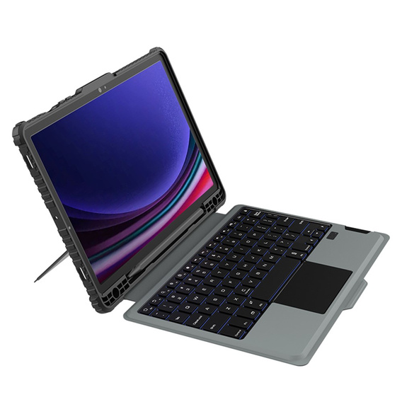Etui z klawiaturą do Galaxy Tab S9, NILLKIN Bumper Pen Slot, czarne