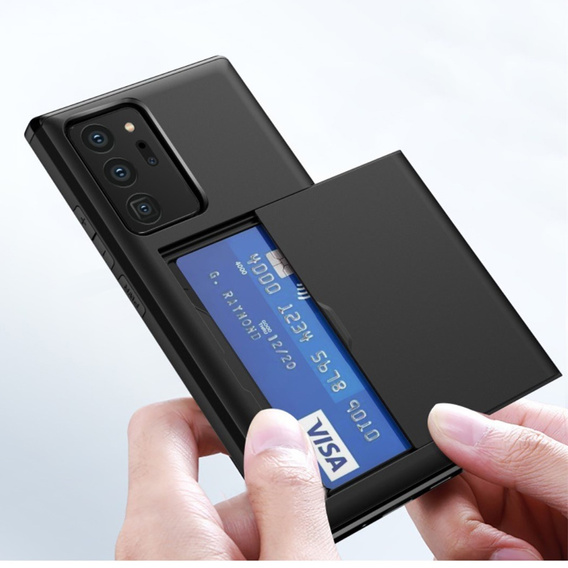 Etui do Samsung Galaxy Note 20 Ultra, Sliding Card Holder, czarne