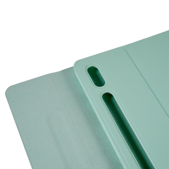 Etui z klawiaturą do Galaxy Tab S7+ Plus / S8+ Plus /S7 FE T730 T733, Pen Slot, miętowe