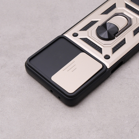 Etui pancerne do Oppo A98 5G, CamShield Slide, złote