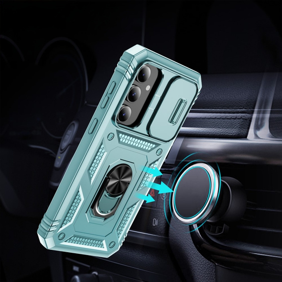 Etui pancerne do Samsung Galaxy S23 FE, CamShield Slide, zielone